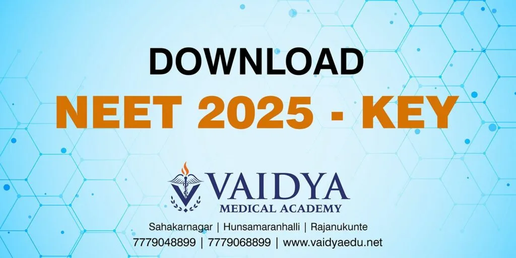 neet 2025 key answers vaidya neet long term coaching centre bangalore